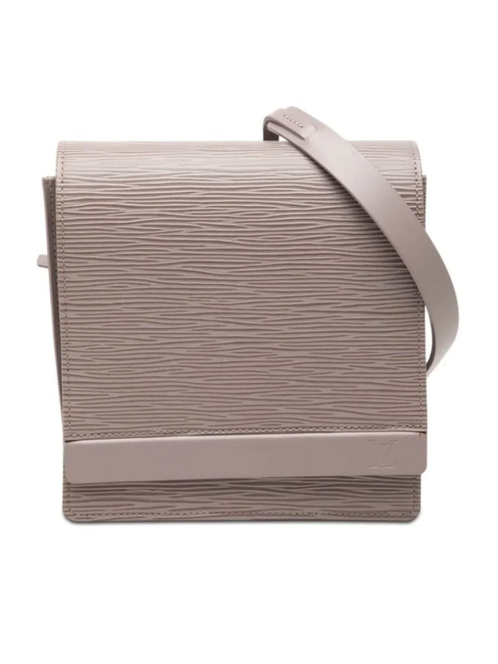 Louis Vuitton Epi Biarritz Shoulder Bag Gray Leather